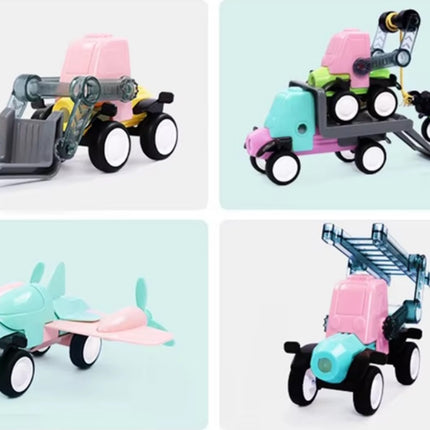 MAGMEN Mini Movers: Magnetic Blocks Building Set - Build Cars, Trucks, Planes & More! Fun & Imaginative STEM Learning Toys (28 pcs) for Kids Ages 3